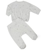 J13812: Baby Unisex Stork Ribbed Top & Footed Pant Outfit (0-6 Months)